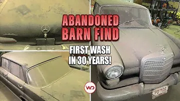 В ЗАБРОШЕННОМ САРАРЕ НАЙДЕН первый за 30 лет мойщик Mercedes 190C! Удовлетворительная реставрация деталей автомобиля